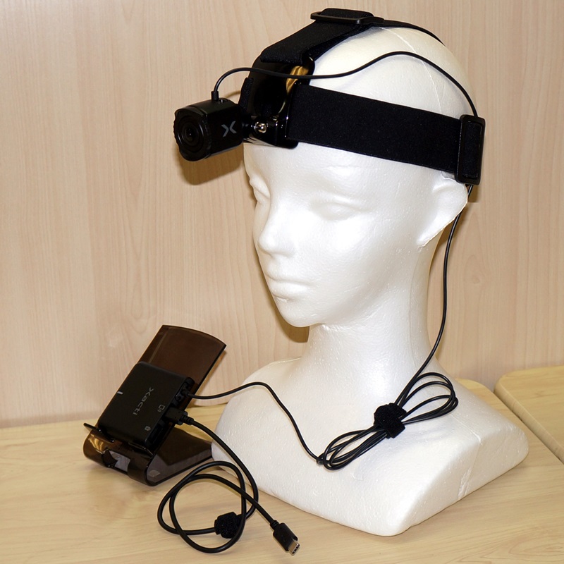 手振れ補正ウェアラブルカメラ CX-WL100 アクションカメラアタッチメントで頭部に装着